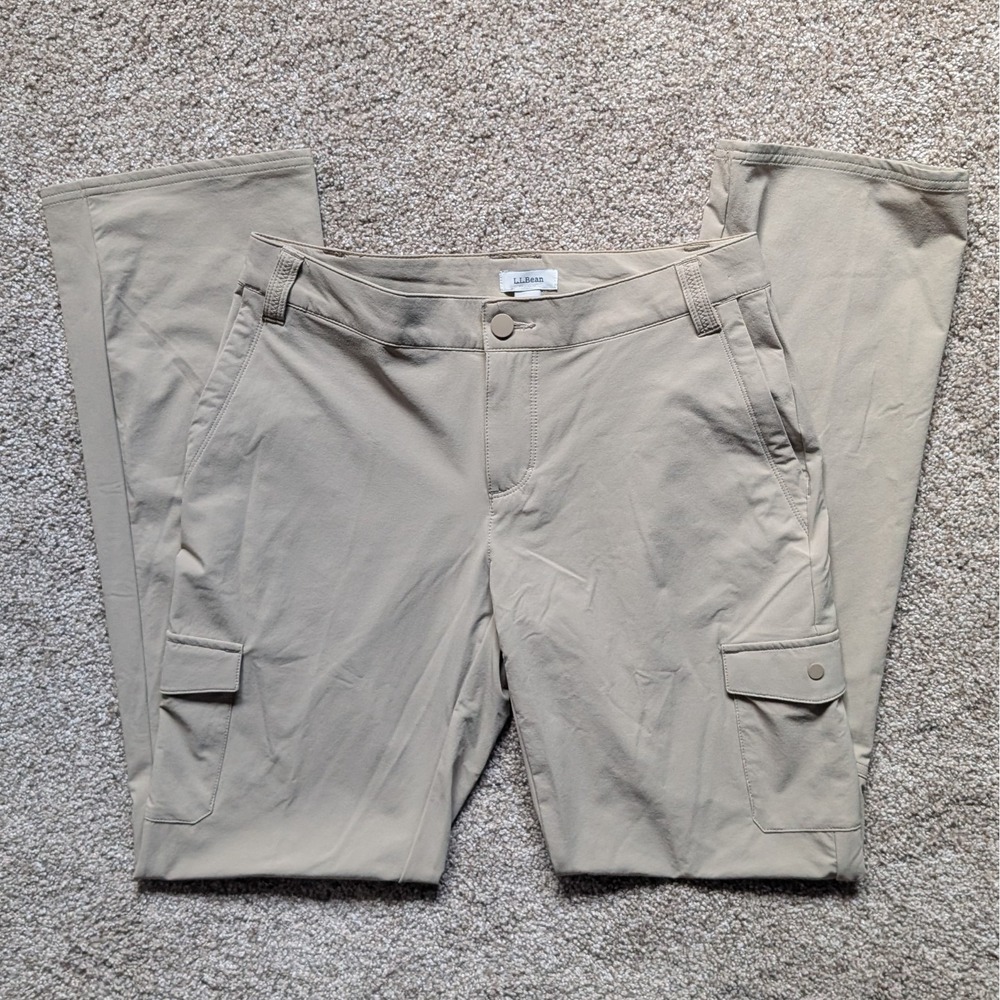 LL Bean Woman Sz 4 Bootcut Mid-rise Tan Beige Hiking Outdoor Pant Athletic Sport